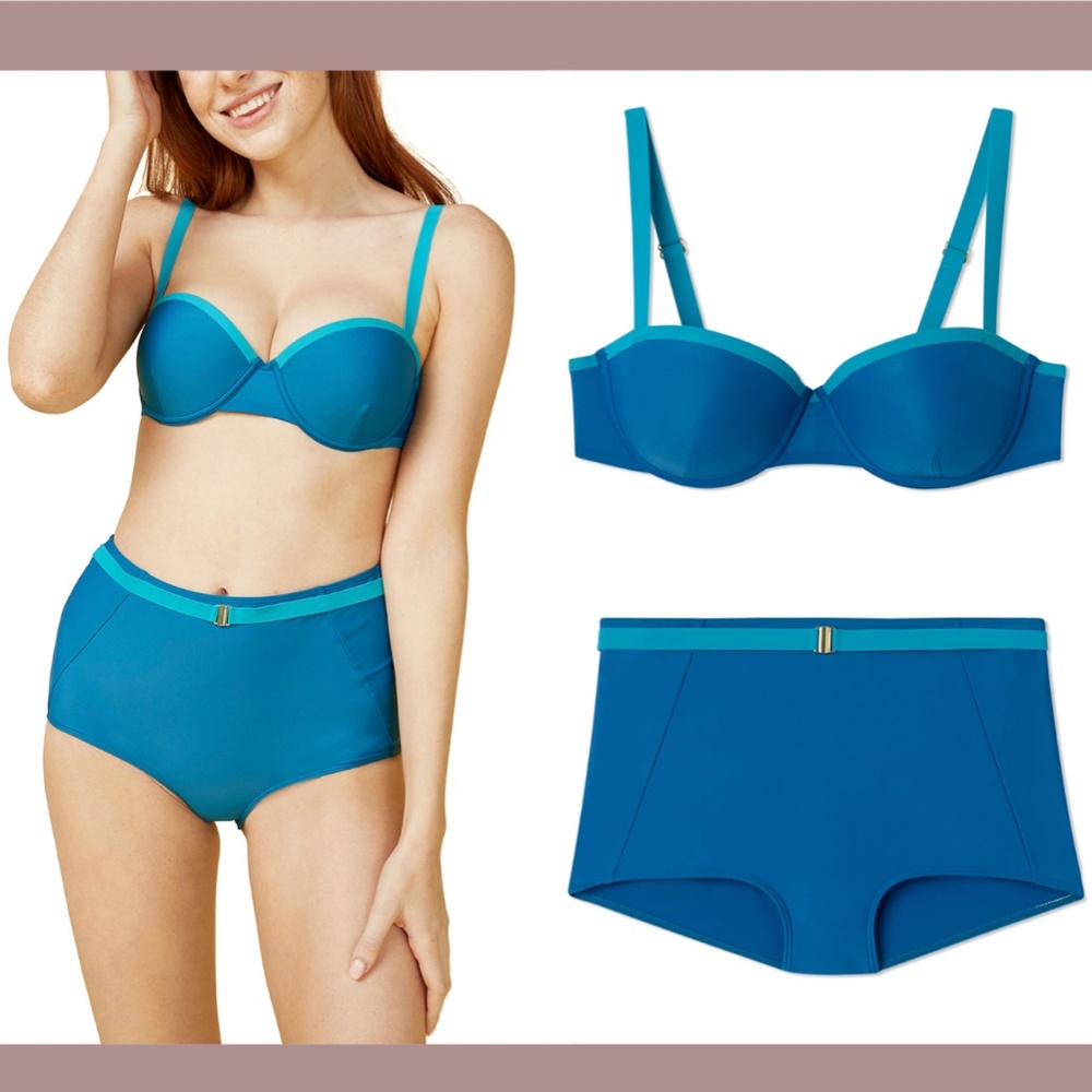 NEW 2PC Summersalt [ 4‎ ] The Fused Delta Bikini Top + High Waist Bottoms